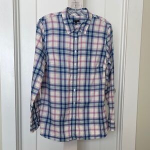 Talbots Blue and Pink Plaid Casual Shirt